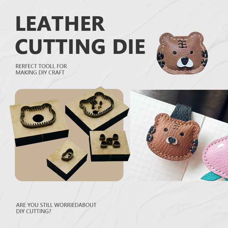 Leatherwork Templates - ชุดแม่แบบมีดหนังสี่ชิ้น Tiger ตัดวัสดุได้ง่าย ทนทาน ดีไซน์เรียบง่าย สำหรับงานประดิษฐ์และงาน