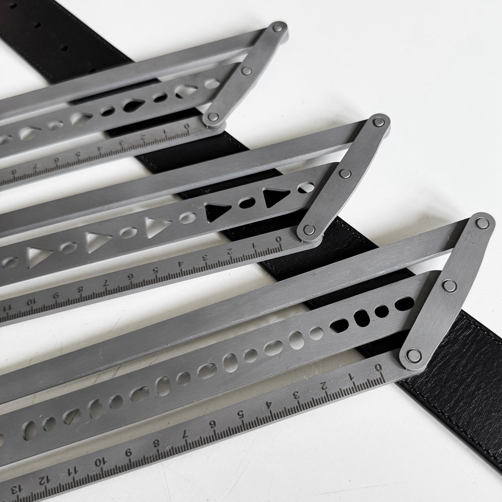 Leatherwork Ruler - ไม้บรรทัดวัดตำแหน่งแบบปรับได้สำหรับงานหนัง DIY และการตกแต่งขอบกระเป๋า