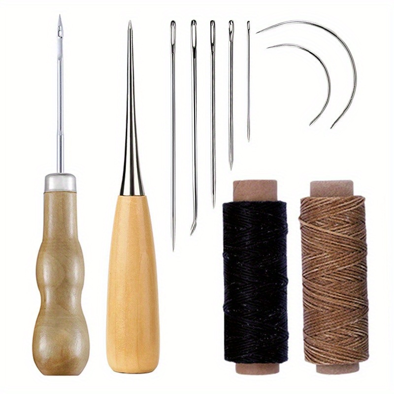 Leather Work Organiser - ชุดเครื่องมืองานหนัง 11 ชิ้น, ชุดเครื่องมือทำงานหนัง DIY สำหรับทำกระเป๋าหนัง