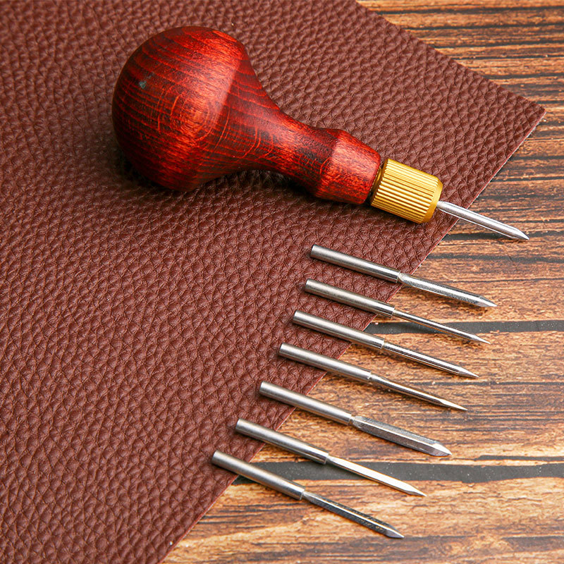 Leather Punch Revolving - 1 ชุด DIY หนัง Punch Awl