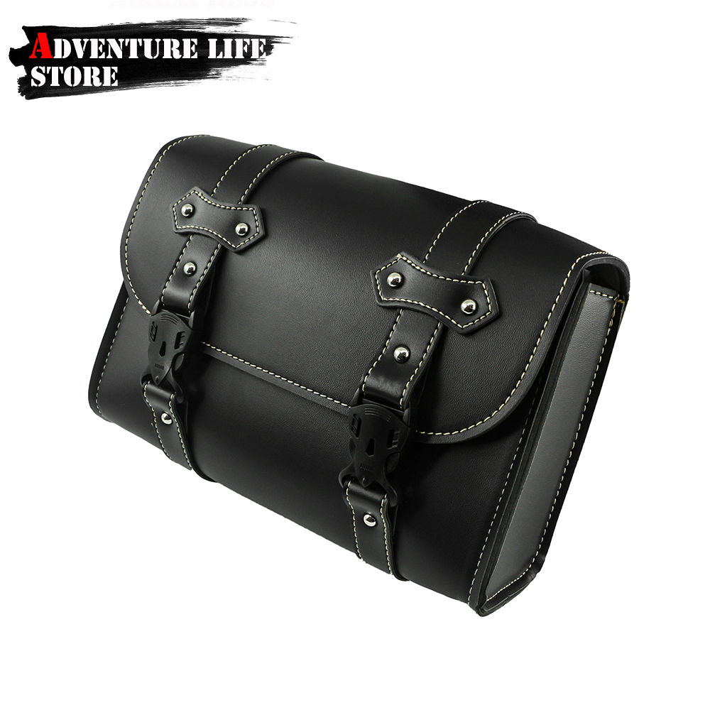 Leather Work Bag - ด้านหลัง Saddlebag ชุดด้านข้าง PU หนังกระเป๋าอานกระเป๋าเครื่องมือสำหรับ Harley