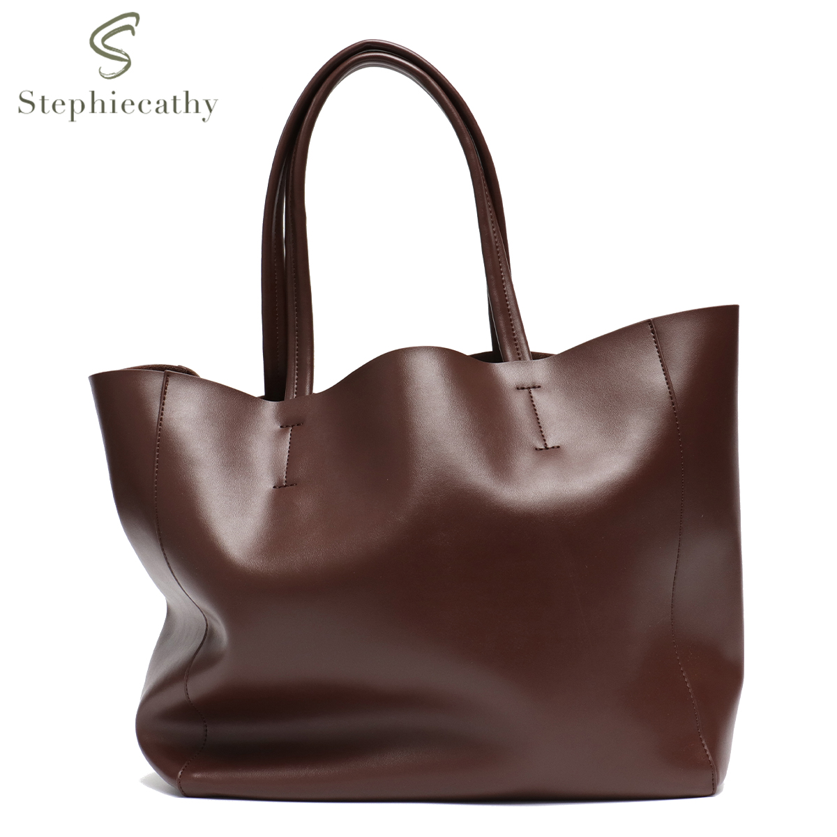 Leatherworking Classic - กระเป๋าถือโท้ทความจุขนาดใหญ่สำหรับแฟชั่นสำหรับผู้หญิงหนังแท้ลำลองทุกวันดีไซน์คลาสสิกทำงานวิทยาลัยช้อปปิ้งแล็ปท็อปกระเป๋าคุณแม่