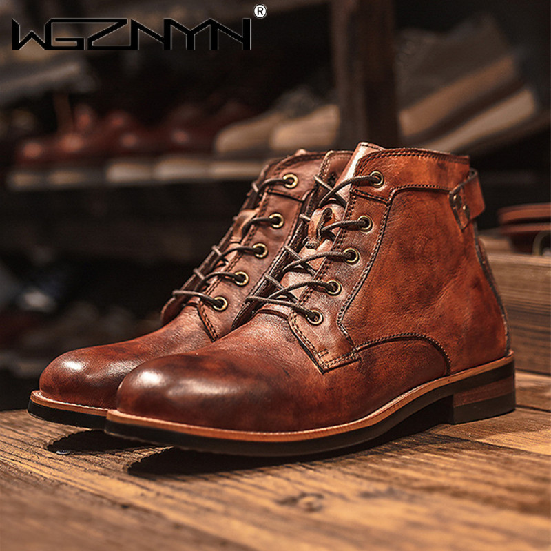 Leather Work Dress - Luxury Retro รองเท้าหนังผู้ชายธุรกิจทํางานสีน้ําตาลชายรองเท้า LACE-up แบนสบายๆสบายๆรองเท้าบุรุษขนาด 48