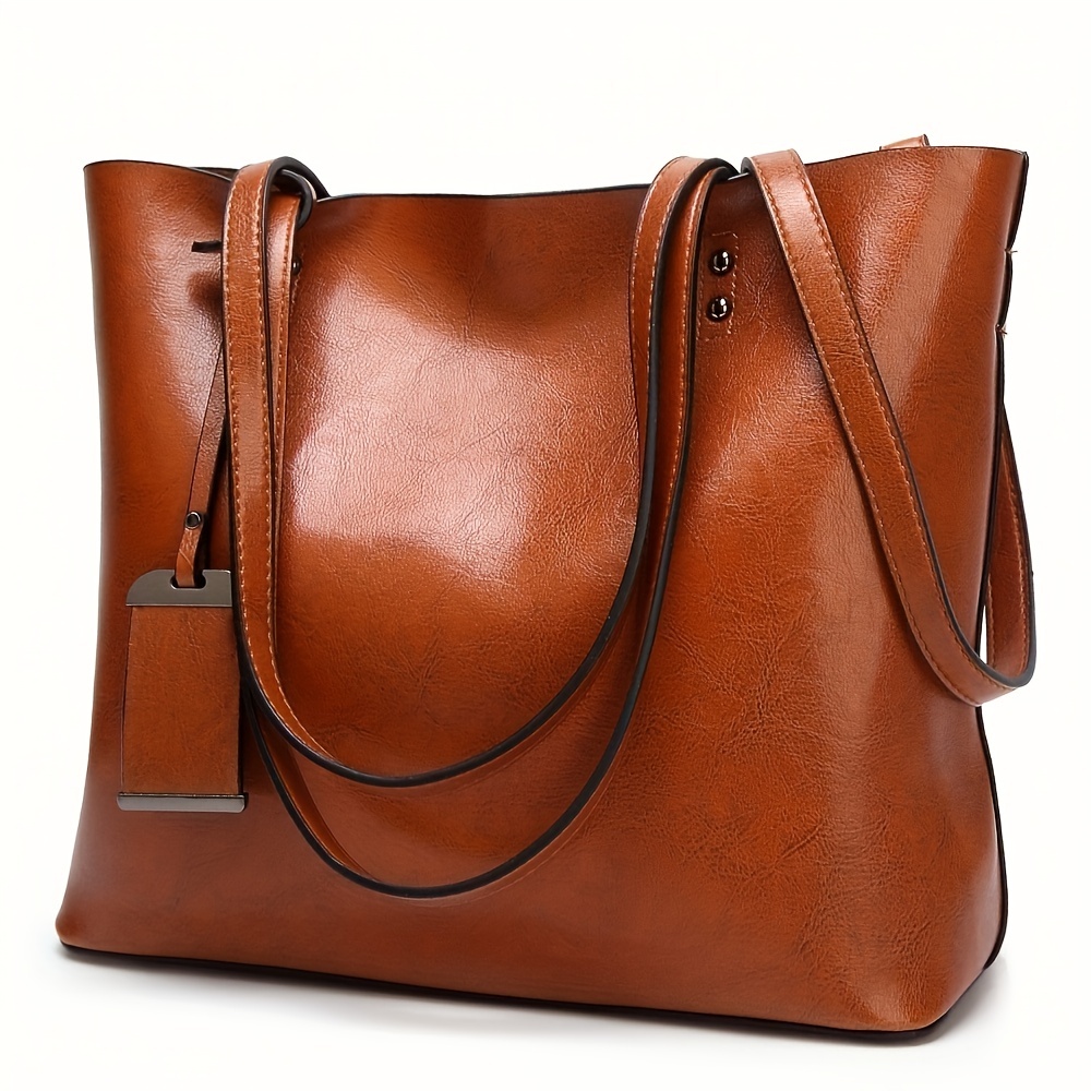 Leatherworking Classic - กระเป๋าหนังผู้หญิงย้อนยุคแฟชั่นคลาสสิกกระเป๋าถือสะพายเอกสารกระเป๋าทำงานกระเป๋าเดินทางกระเป๋าคอมพิวเตอร์พาร์ทิชัน
