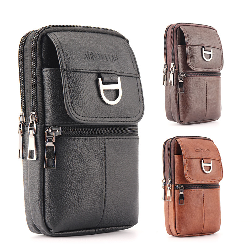 Leather Work Bag - กระเป๋าคาดเอวหนังสำหรับผู้ชาย - กระเป๋าคาดเข็มขัดใส่โทรศัพท์มือถือความจุขนาดใหญ่ - กระเป๋าเป้สะพายหลังสำหรับทำงานกลางแจ้ง, กระเป๋าเดินป่าสำหรับเล่นกีฬา,