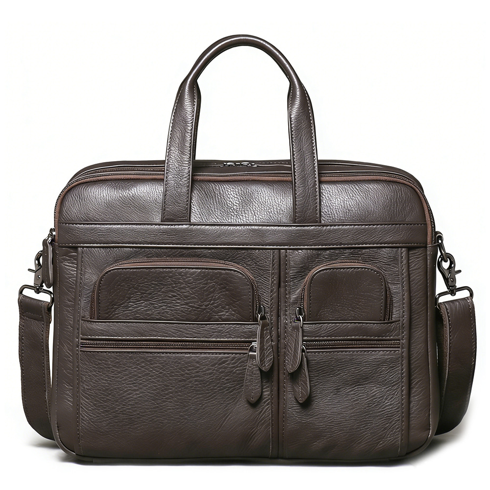กระเป๋าเอกสารหนังแท้สำหรับผู้ช - Leather Work Laptop Bag บทวิจารณ์และราคา