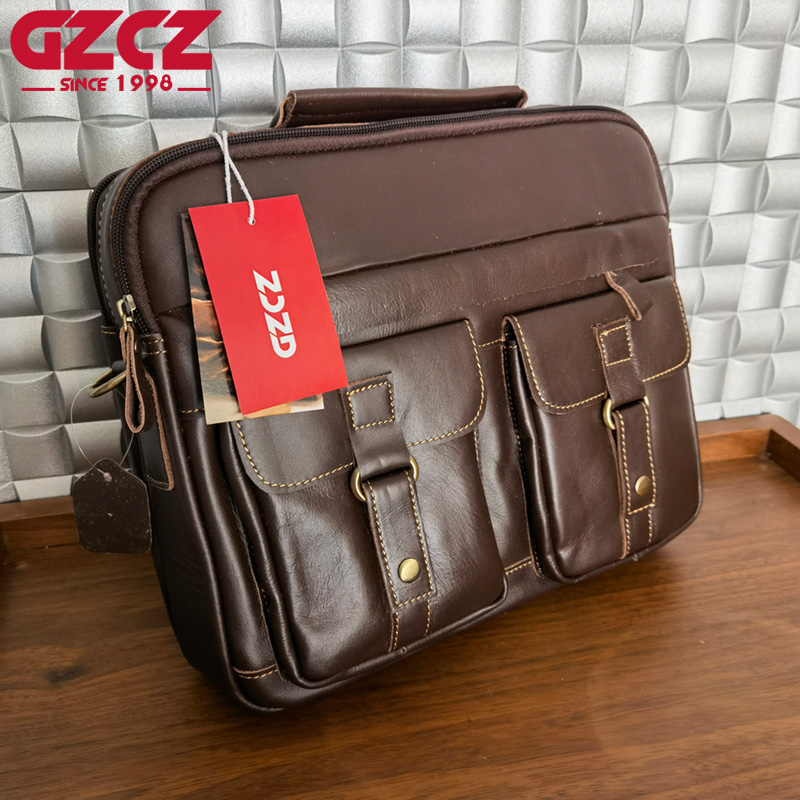 GZCZ กระเป๋าถือผู้ชาย กระเป๋าค - Leather Work Bag บทวิจารณ์และราคา