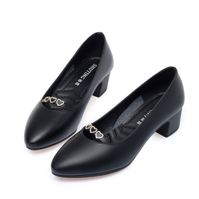 รองเท้าส้นสี่เหลี่ยมสีดำ Comfo - Leatherworking Classic บทวิจารณ์และราคา