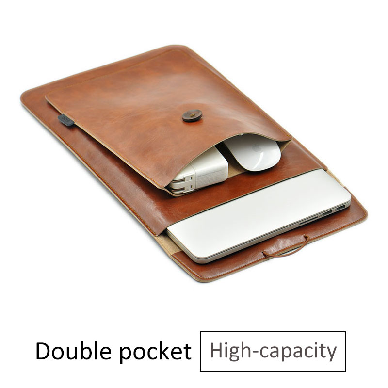 Double Layer ความจุสูงกระเป๋าแ - Leather Work Laptop Bag บทวิจารณ์และราคา