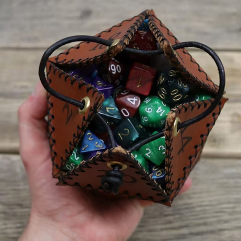 ใหม่กระเป๋าหนัง D20ลูกเต๋ากล่อ - Leatherwork Ideas บทวิจารณ์และราคา