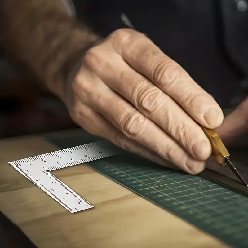 ไม้บรรทัดสแตนเลสรูปตัว L ขนาดเ - Leatherwork Ruler บทวิจารณ์และราคา